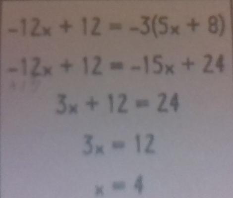 The steps at the right show cam's works in solving an equation. Circle the line where he makes a mistake.