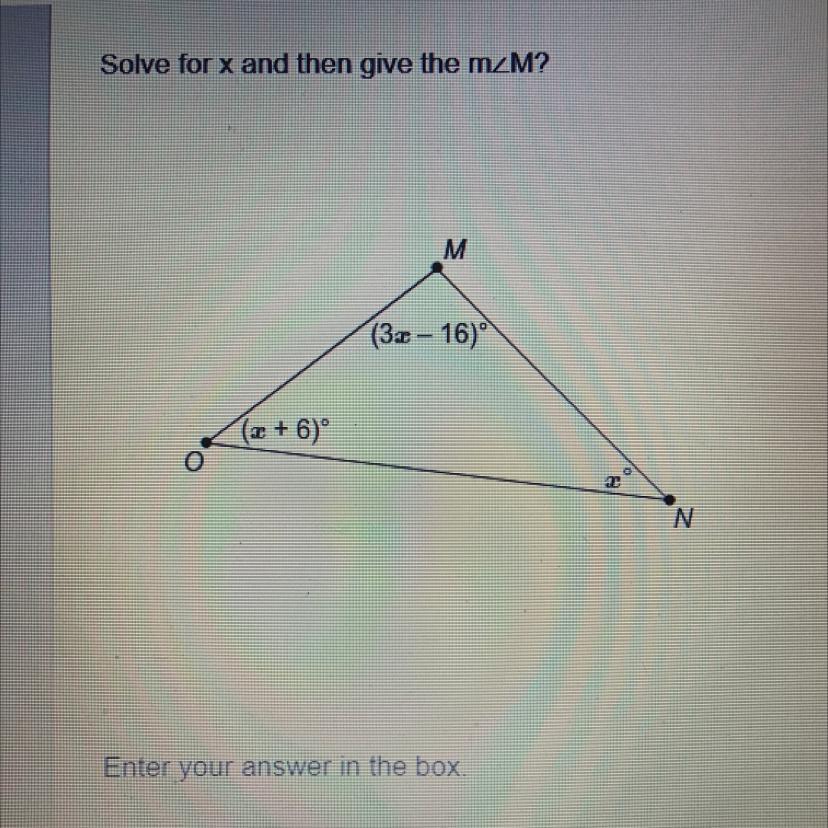 Solve for x and then give the m