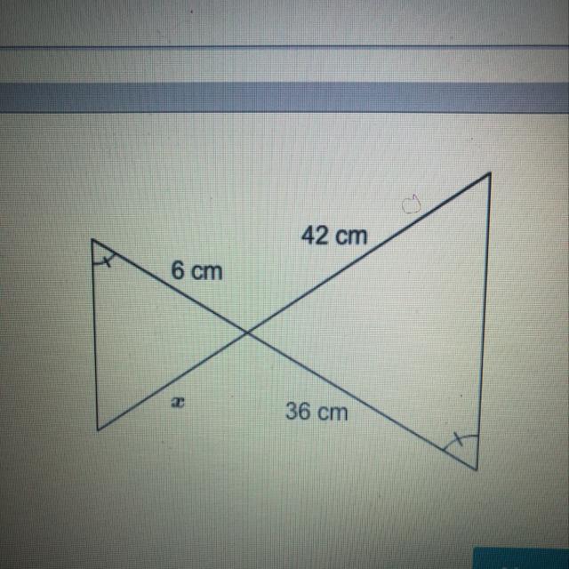 PLEASE HELP42 CmWhat Is The Value Of X?6 CmEnter Your Answer In The Box.36 Cmcm