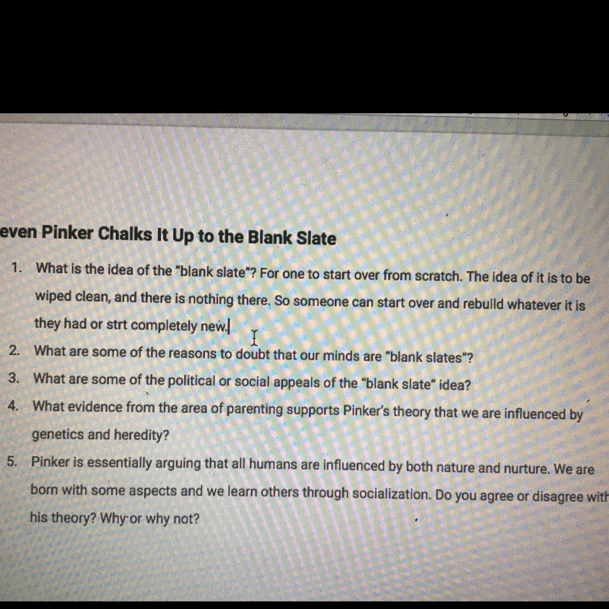 I need help answering questions 2, 3, 4 and 5.
