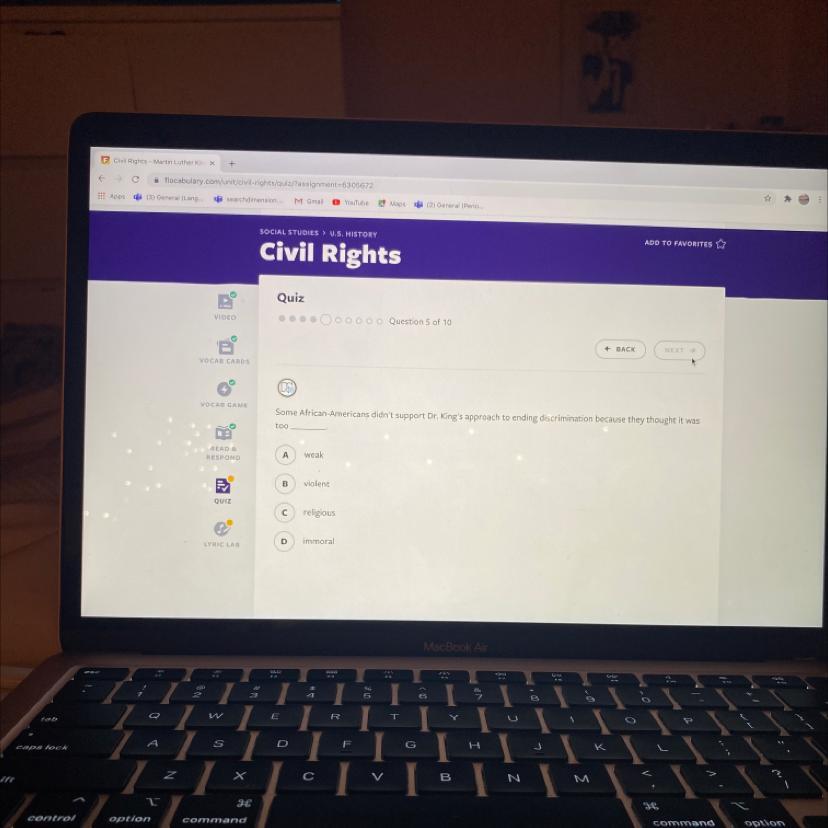 Some African-Americans didn't support Dr. King's approach to ending discrimination because they thought