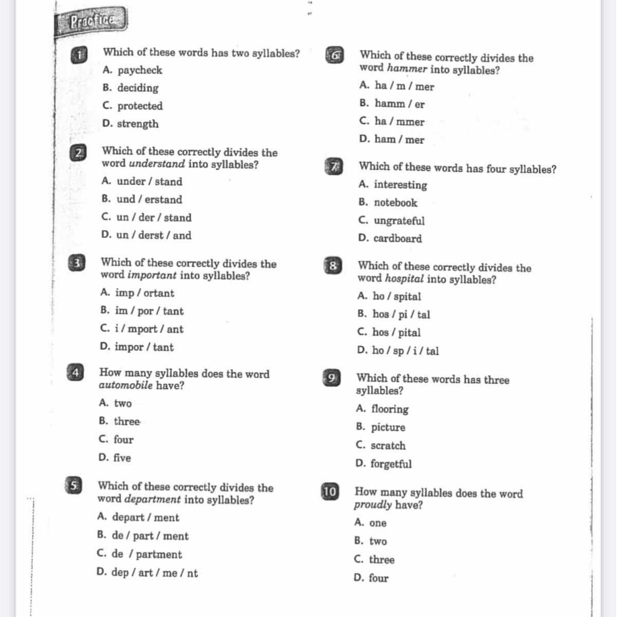 Try These questions out and Ill give you brainliest no links posted on My question or I will report you