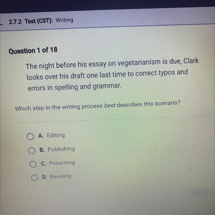 The Night Before His Essay On Vegetarianism Is Due, Clarklooks Over His Draft One Last Time To Correct