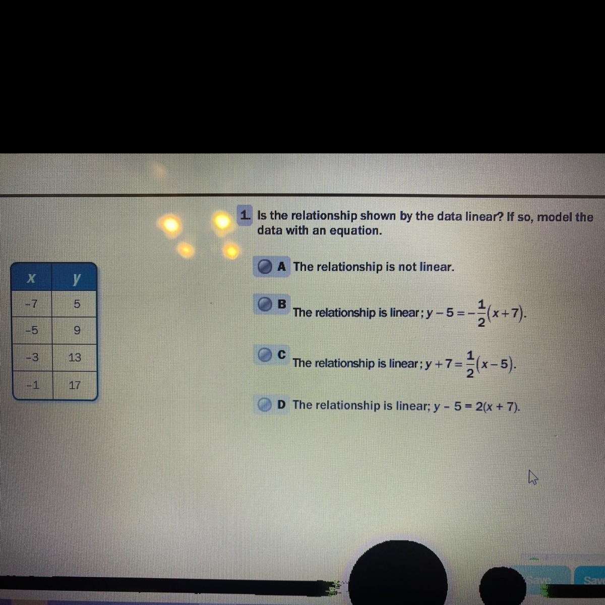 Please help :) is it linear, if so model the data with and equation.