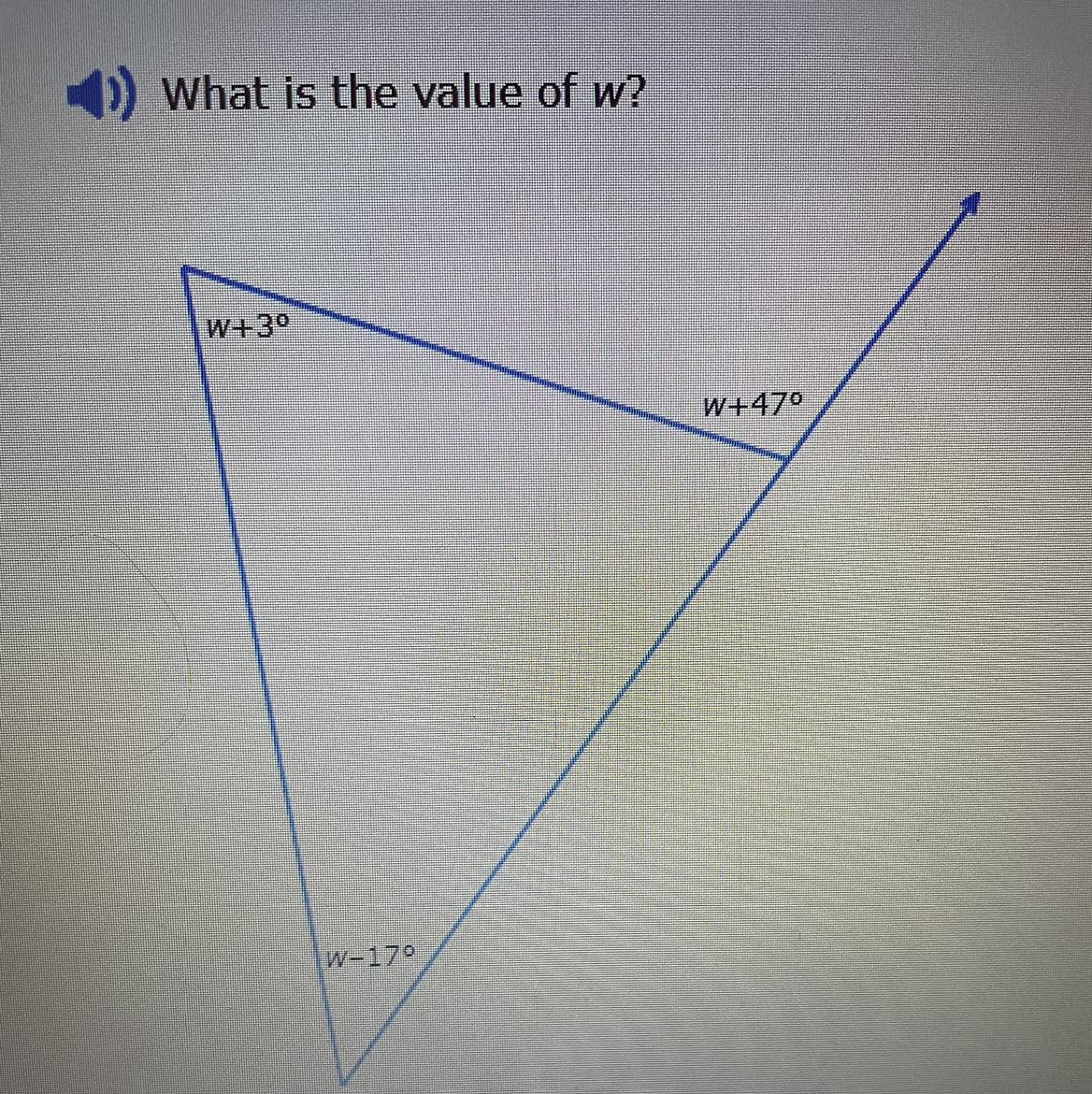 PLEASE HELP!!!!what is the value of w?PLEASE LOOK AT THE PICTURE!!!!!!!!