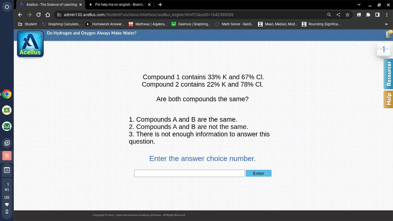 PLEASE HELP ME ON CHEMISTRY ASAP PLS