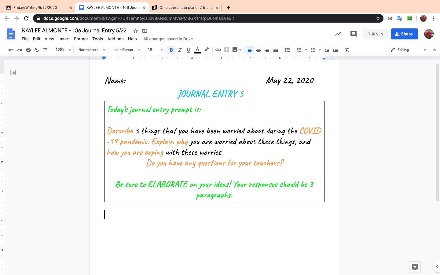 Can Somebody Write 3 Paragraphs On What They Have Been Worried During Corona As An Example Will Get Brainliest