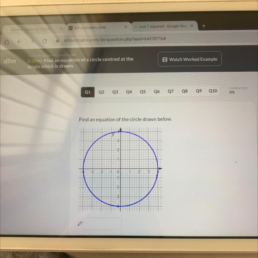 find the equation of the circle below