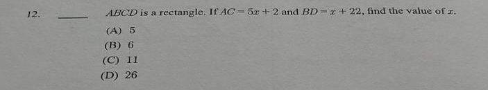 50 Points! Multiple choice geometry question. Photo attached. Thank you!