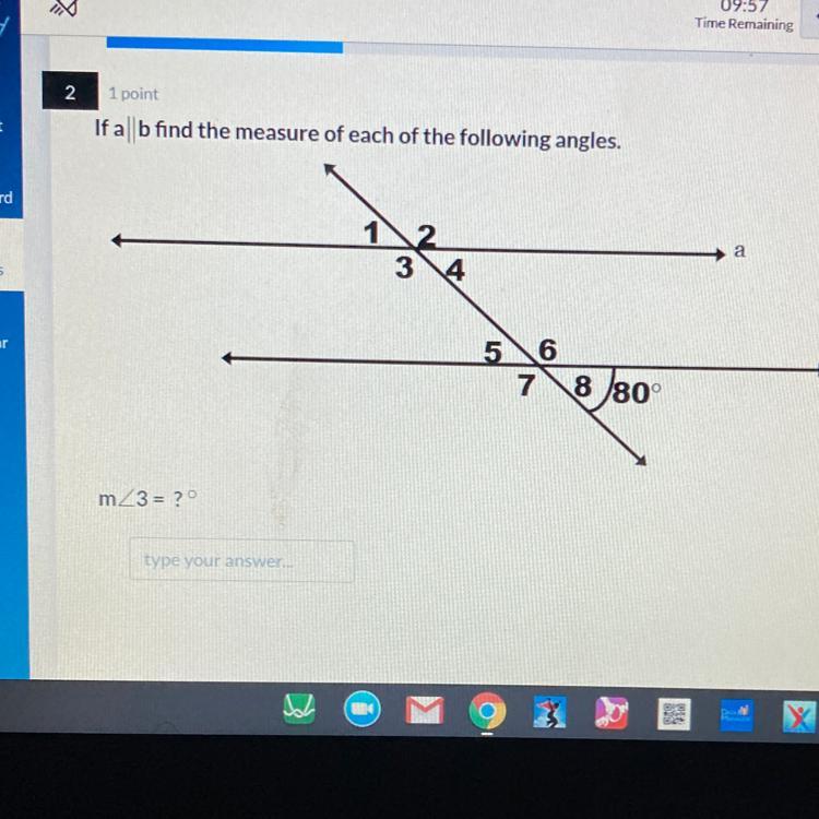 if a | b find the measure of each of the following angles 