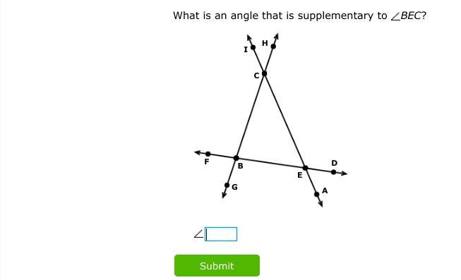 What is an angle that is supplementary to BEC?20 points