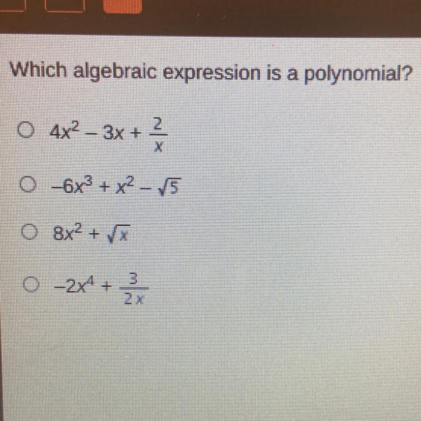 Which algebraic expression is a polynomial?