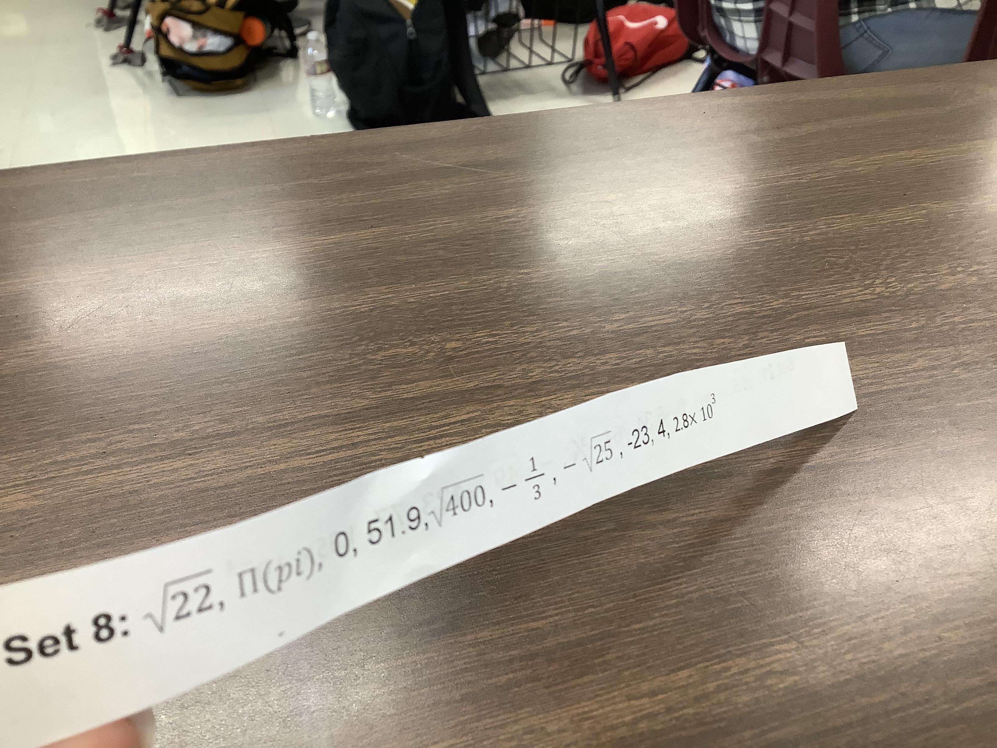 Classify these numbers into smallest to greatest