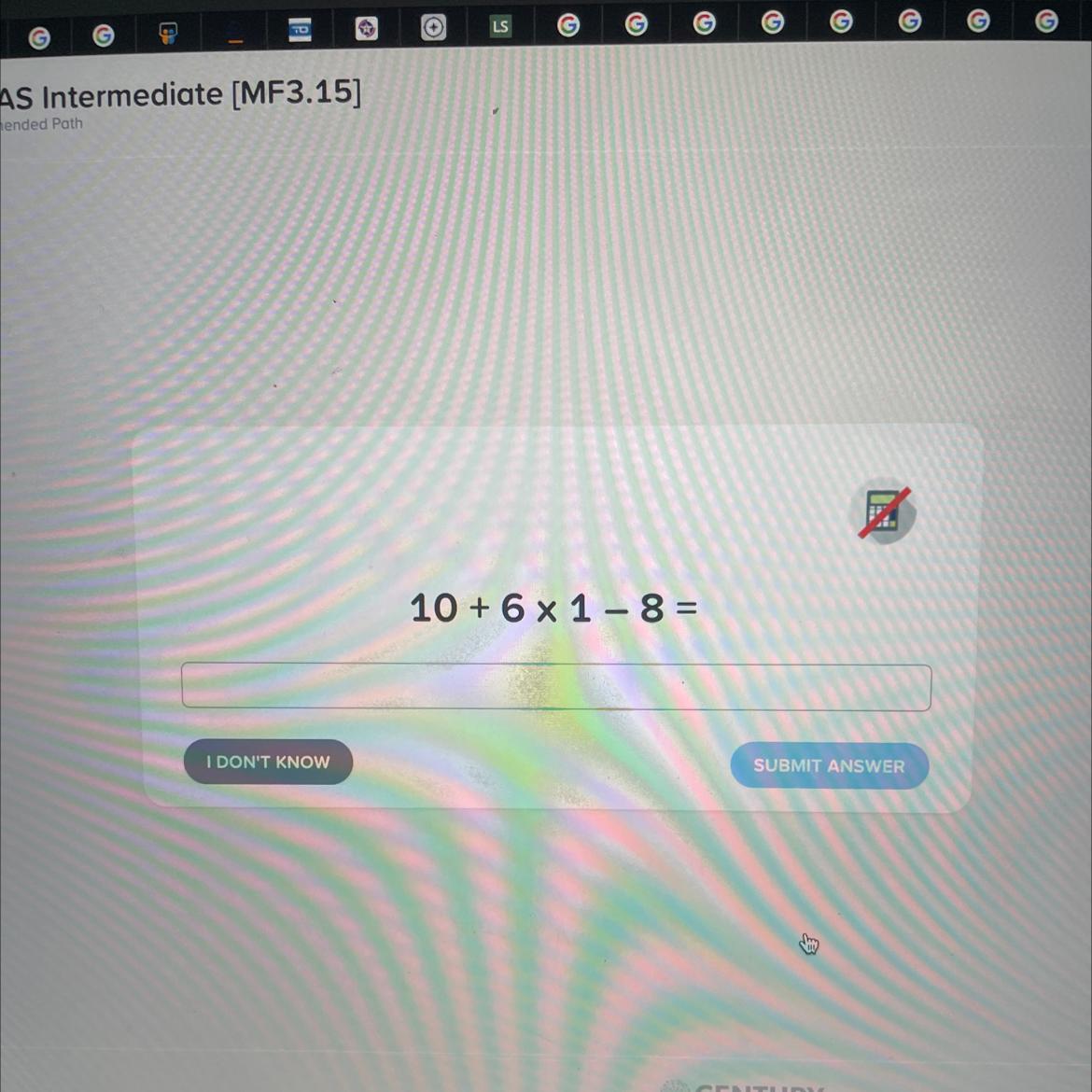 BidmassWorking Out A Question With Bidmass 10+6x1-8=