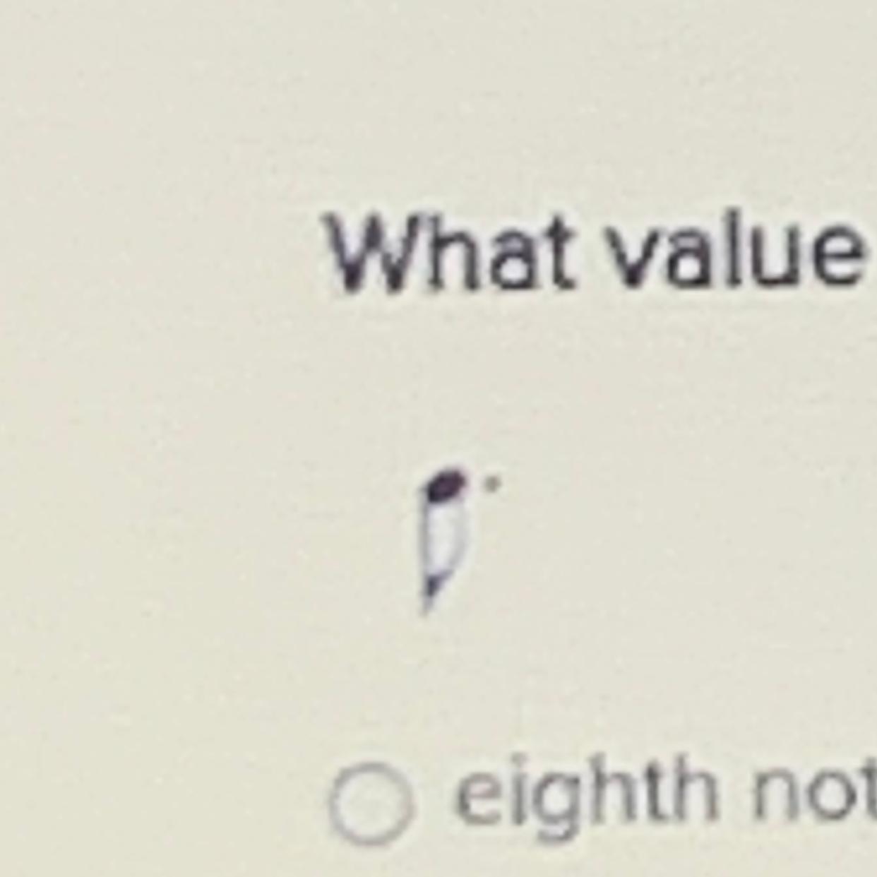MusicWhat Value Does This Dot Add To The Note?A) Eighth NoteB) Quarter NoteC) Sixteenth Note 