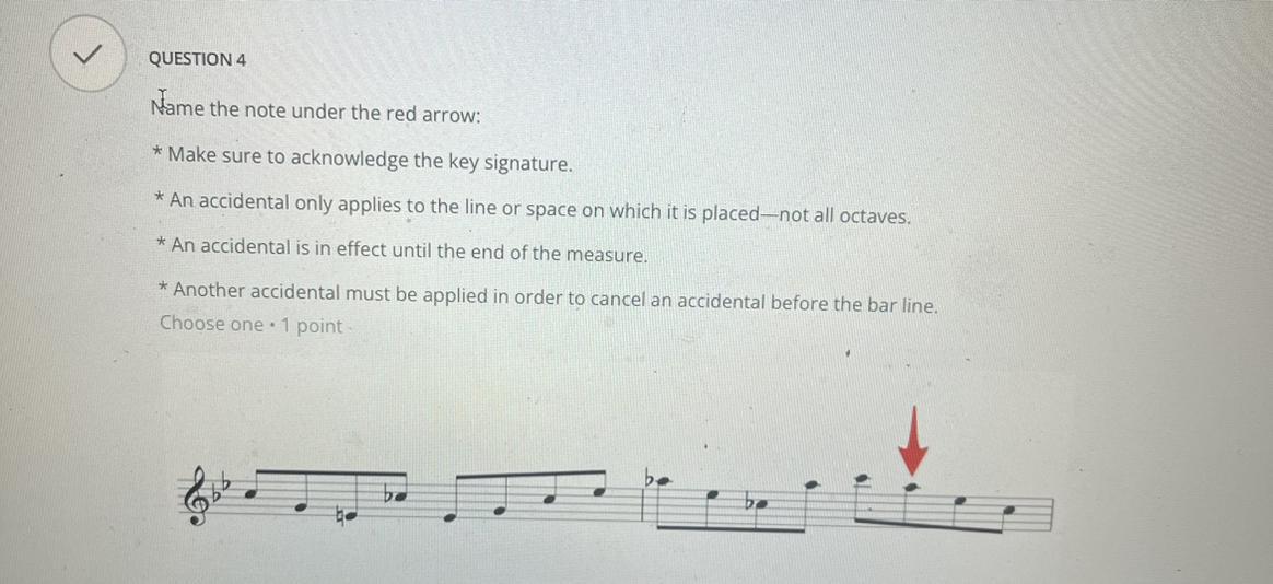Name the note under the red arrow: